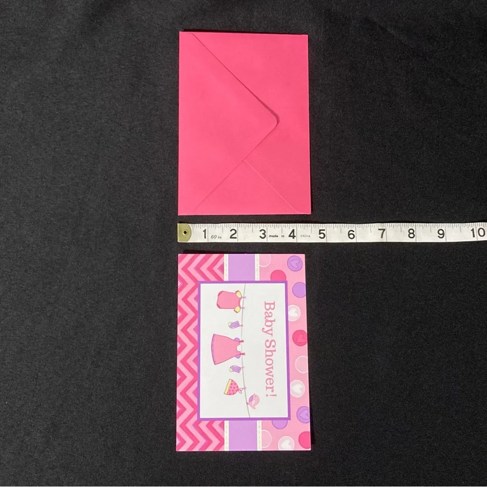 8 Pink Baby Girl Baby Shower Invitations And Envelopes
